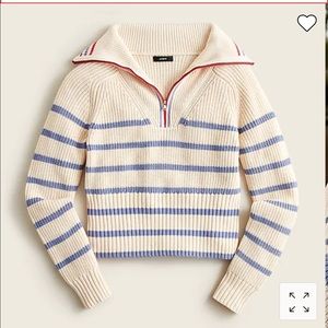 NWT JCrew Cotton-cashmere pullover in stripe
